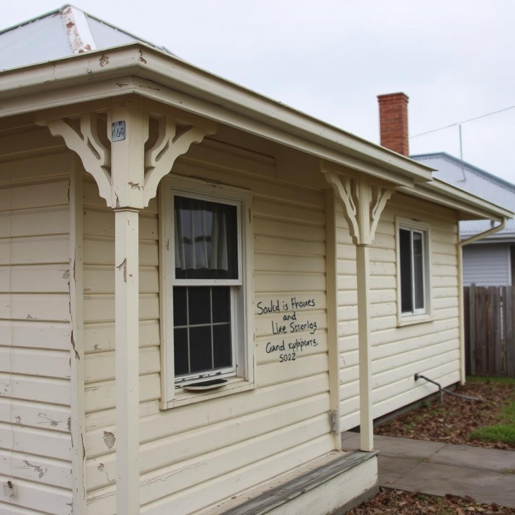 Weatherboard exterior repaint — before