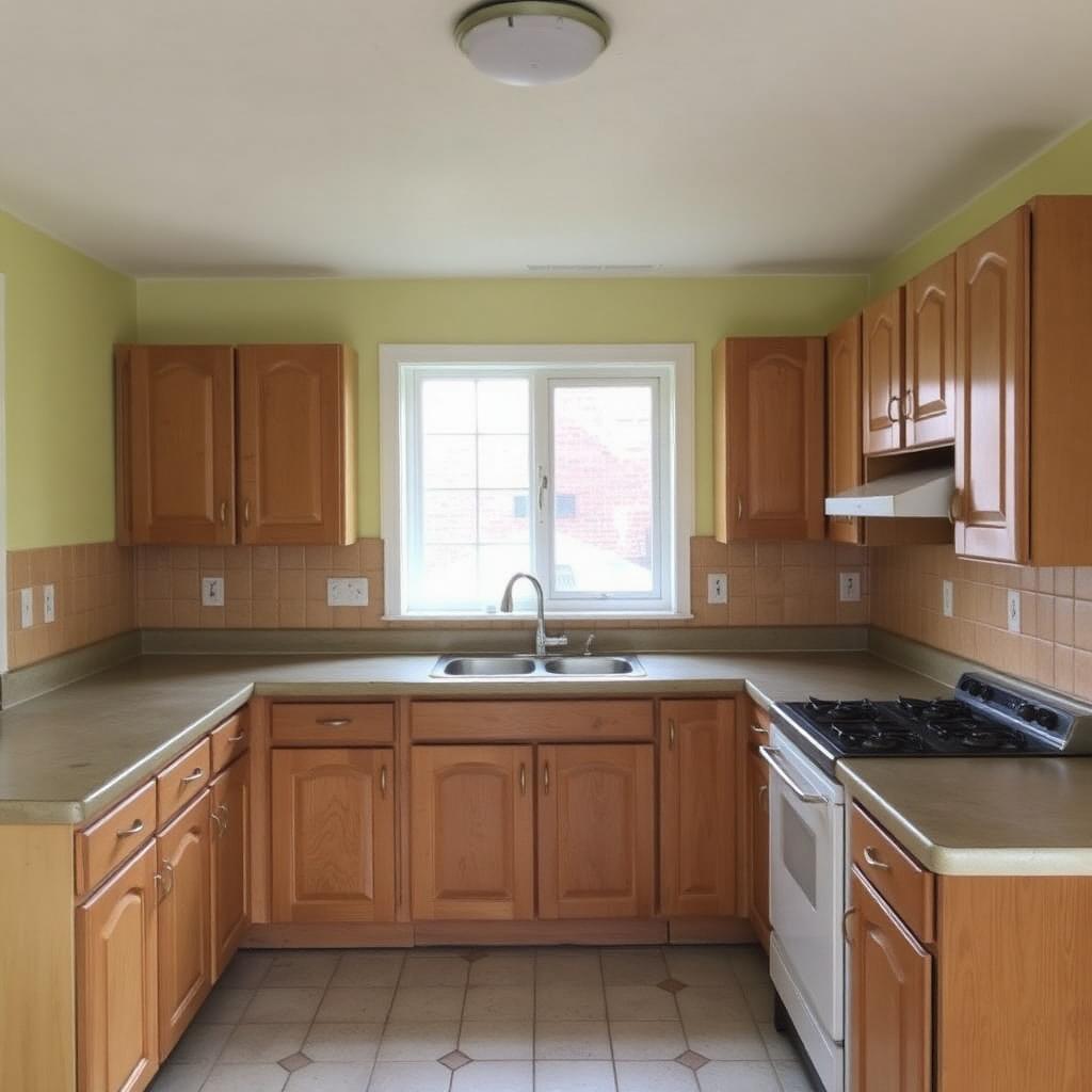 Kitchen cabinetry respray — before
