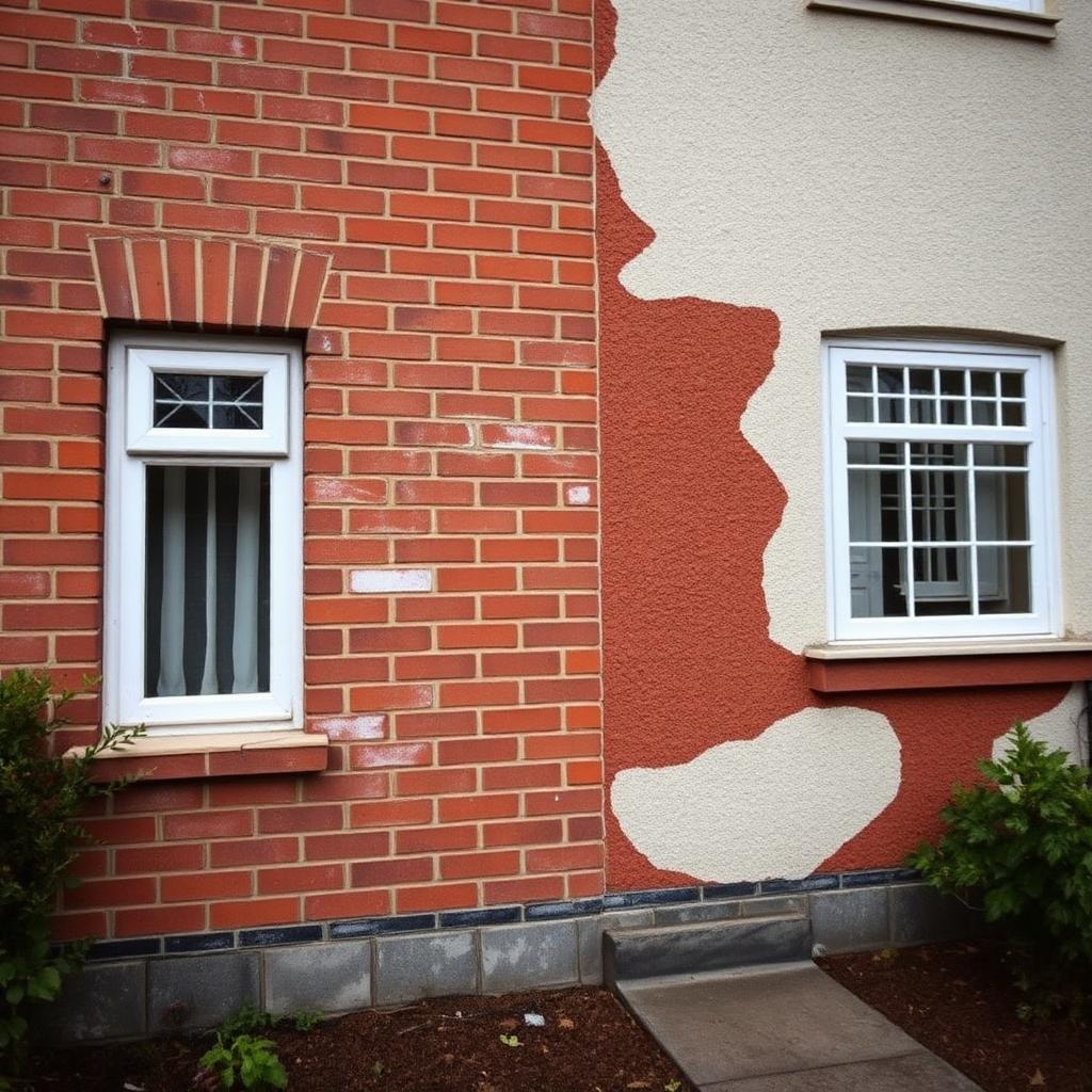 Rendered brick facade refresh — before