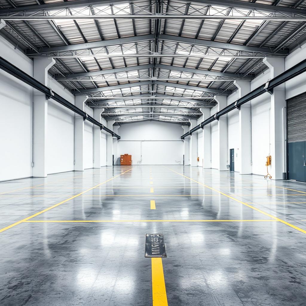 Warehouse walls & line marking — after